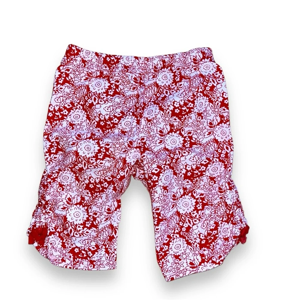 Vintage Old Navy Baby Capris Red Floral 3-6 Months